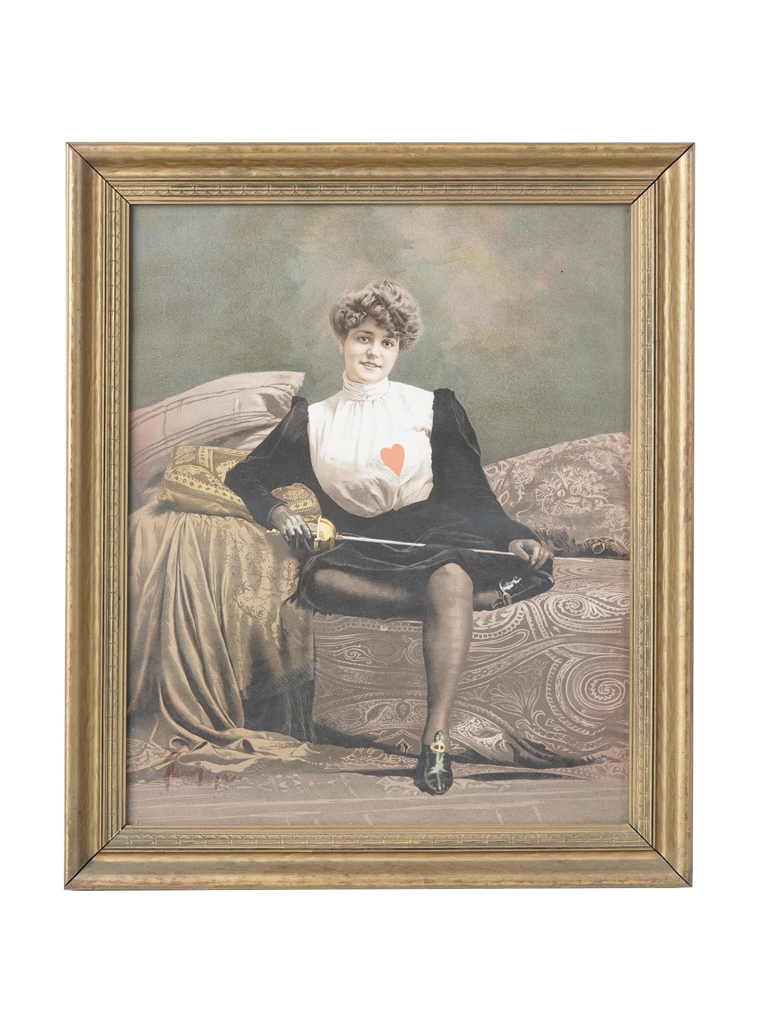 ANTIQUE LARGE FRENCH COLOR ETCHING AFTER J BERAUD PIC-